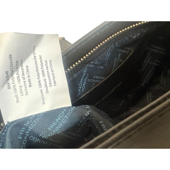 French Connection Maud  Baguette Shoulder Bag Chain Crossbody Vegan Faux Leather - Picture 16 of 16